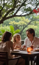 some people are having fun at this small dining table