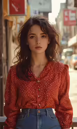 a young lady posing with her hair in the wind