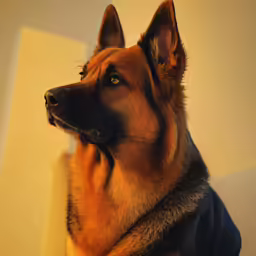 a dog is shown wearing a coat in the sunlight