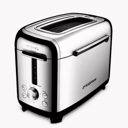 a toaster that is on top of a white table