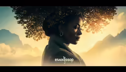 an african american woman with a tree in her head