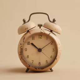an old clock shows 12 23, with a dirty face