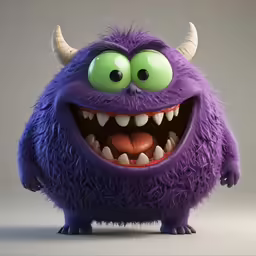 a cartoon furry animal with large teeth