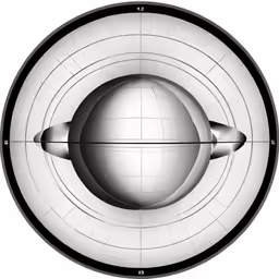 an inverted circle with three dimensional sections