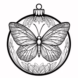 an ornament with a butterfly in the center