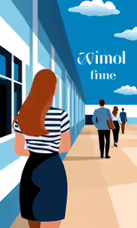 a poster with people walking in an alley