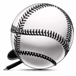 a baseball and bat sitting on top of each other
