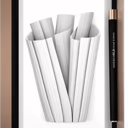 the drawing on the frame of a pencil and paper are in the center