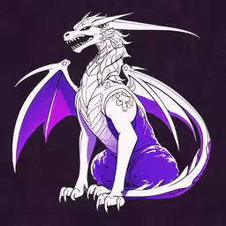 a dragon sitting on the ground with its eyes open,the blue and white dragon is sitting on the ground