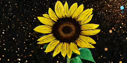 the yellow and black flower is on display,a sunflower has dew droplets falling off of it