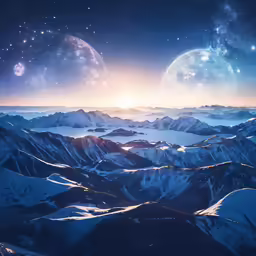 view from a space shuttle looking over the mountainous region