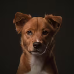 a dog looking at the camera with his eyes wide open