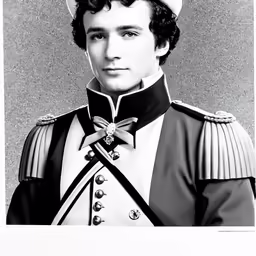 a vintage portrait of a military man wearing uniform