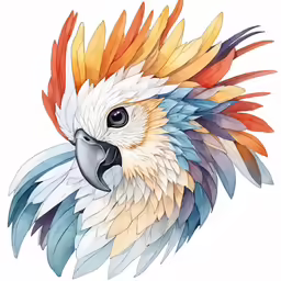 an eagle with multicolored feathers
