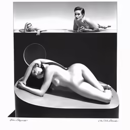 a nude woman lying on the beach