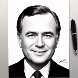 black and white picture of president george w bush