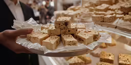 some pieces of cake and some white papers