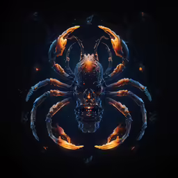 a fracta design made up of several orange tentacles