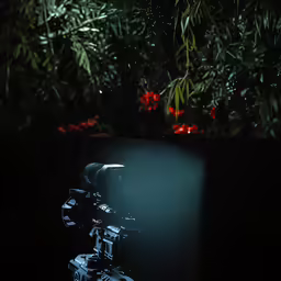 a camera is being used on the dark set