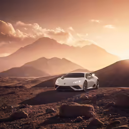 a white lamb on top of a mountain