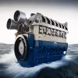 a dieseling tanker is in the ocean on the water
