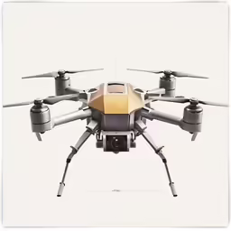 there is a camera in the rear of a flying quadrangle
