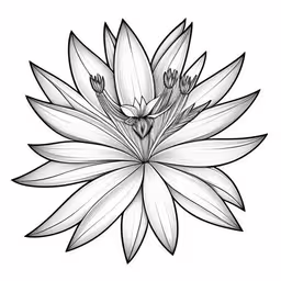 drawing with pencil on paper of a flower,a drawing of a flower on white paper