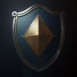 a golden emblem on the wall of a room