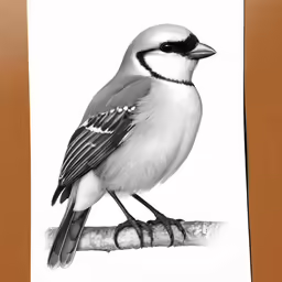 a black and white bird is sitting on a branch