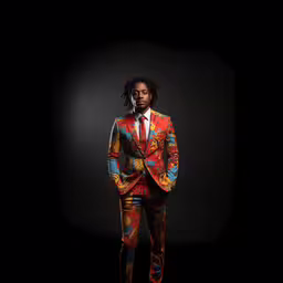 a man is dressed in a suit and tie,man in suit posing on dark background in front of camera