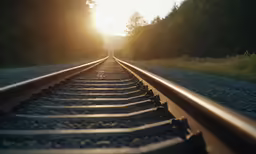 the railway is on the rails with no cars in it