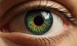 the iris of an eye with yellow - and - green iris