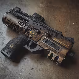 a close up of a gun that is dirty