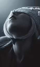 a woman with a hat and a hair net