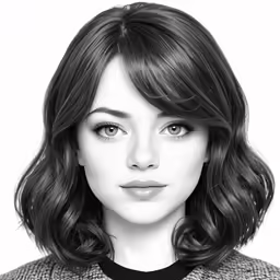 a young woman with shoulder length hair and wearing a gray jacket