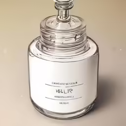 a bottle of perfume that is on a table
