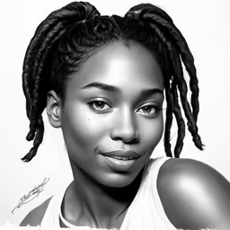 an african woman with very long braids and a tank top