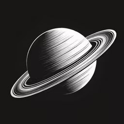 an saturn space object in a black background