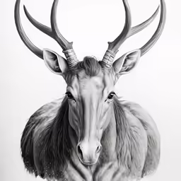 an antelope is in front of a white background