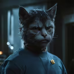 the poster depicts a large cat in a t - shirt