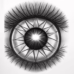 an image of a black and white drawing with a center