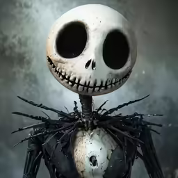 a halloween skeleton with spooky legs and a scary expression