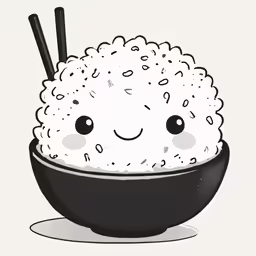 sushi rice bowl with chop sticks in it