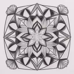 an artistic flower with leaves in black and white,this is a picture of a star design in black and white