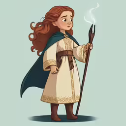 the character of brave with her staff