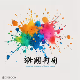 a poster with multiple colors in an asian language