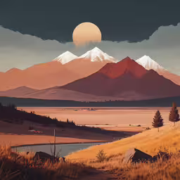 the view of mountains in the distance is incredible,landscape scene with the sun and mountains in the background