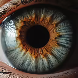the iris of an eye is almost open