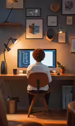 a person in the dark sitting in front of their computer