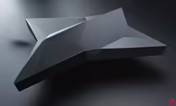 an abstract black and white object sitting on a table